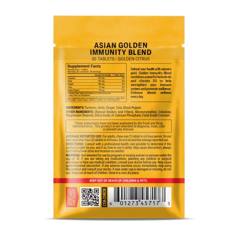500mg Black Pepper, Turmeric, Ginger, Amla, Tulsi Tablets - Golden Citrus - Thumbnail 8