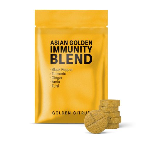 500mg Black Pepper, Turmeric, Ginger, Amla, Tulsi Tablets - Golden Citrus - Thumbnail 2