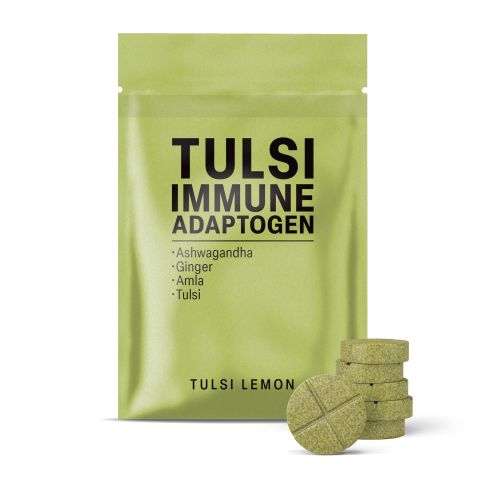 500mg Ashwagandha, Ginger, Amla, Tulsi Tablets - Tulsi Lemon - Thumbnail 2