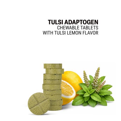 500mg Ashwagandha, Ginger, Amla, Tulsi Tablets - Tulsi Lemon - Thumbnail 4