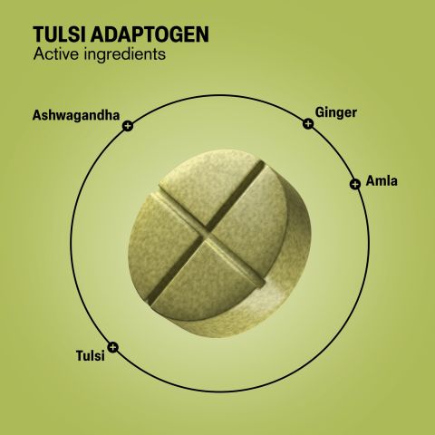 500mg Ashwagandha, Ginger, Amla, Tulsi Tablets - Tulsi Lemon - Thumbnail 5