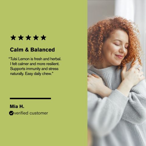 500mg Ashwagandha, Ginger, Amla, Tulsi Tablets - Tulsi Lemon - Thumbnail 7