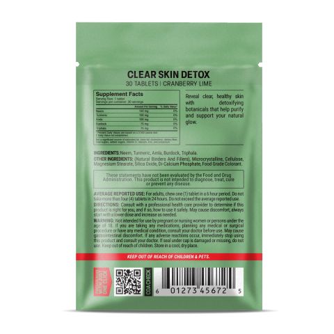 500mg Turmeric, Burdock, Triphala, Neem, Amla Tablets - Cranberry Lime - Thumbnail 8