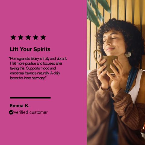 500mg Ashwagandha, L-Theanine, Bacopa, Saffron, Amla Tablets - Pomegranate Berry - Thumbnail 7