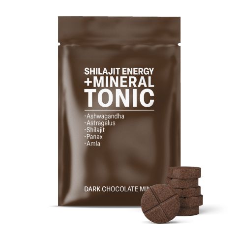 500mg Ashwagandha, Astragalus, Shilajit, Panax, Amla Tablets - Dark Chocolate Mint - Thumbnail 2