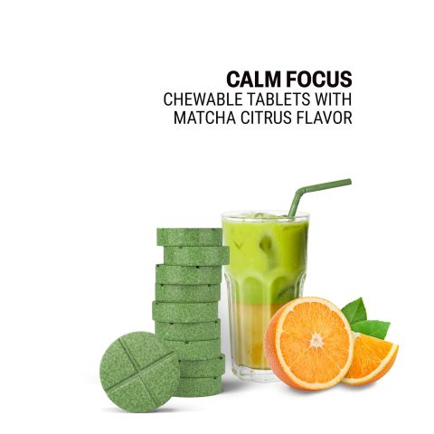 500mg Ashwagandha, L-Theanine, Green Tea, Gotu Kola, Bacopa Tablets - Matcha Citrus - Thumbnail 4