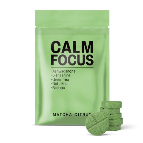 500mg Ashwagandha, L-Theanine, Green Tea, Gotu Kola, Bacopa Tablets - Matcha Citrus - Thumbnail 2