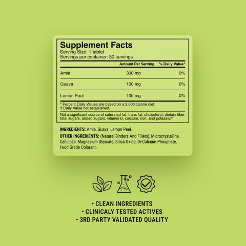 500mg Lemon Peel, Guava, Amla Tablets - Lemon-Guava - Thumbnail 9