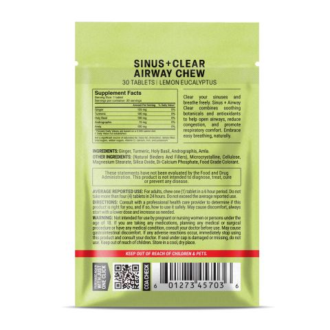 500mg Andrographis, Holy Basil, Turmeric, Ginger, Amla Tablets - Lemon Eucalyptus - Thumbnail 8