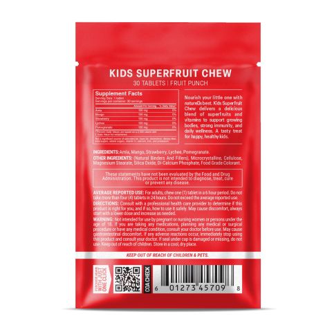 500mg Pomegranate, Strawberry, Lychee, Mangosteen, Amla Tablets - Fruit Punch - Thumbnail 8