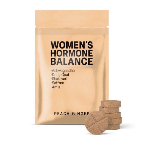 500mg Ashwagandha, Dong Quai, Shatavari, Saffron, Amla Tablets - Peach Ginger - Thumbnail 2