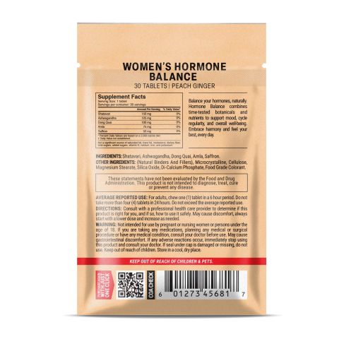 500mg Ashwagandha, Dong Quai, Shatavari, Saffron, Amla Tablets - Peach Ginger - Thumbnail 8