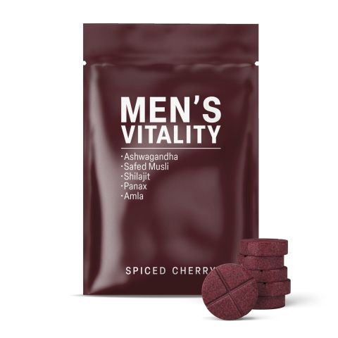 500mg Ashwagandha, Safed Musli, Shilajit, Panax, Amla Tablets - Spiced Cherry - Thumbnail 2