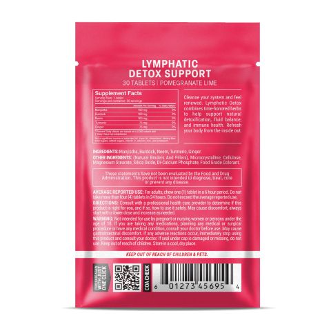 500mg Lymphatic Detox Support - Burdock, Ginger, Manjustha, Neem, Turmeric - Pomegranate Lime - Thumbnail 8