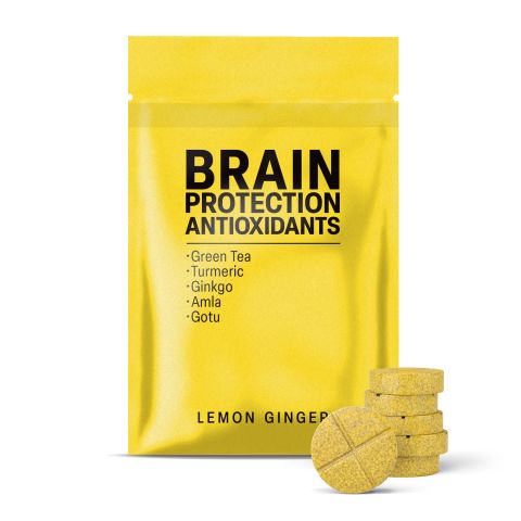 500mg Green Tea, Turmeric, Ginkgo, Amla, Gotu Tablets - Lemon Ginger - Thumbnail 2