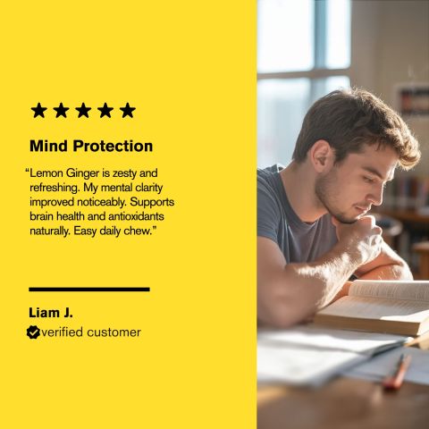 500mg Green Tea, Turmeric, Ginkgo, Amla, Gotu Tablets - Lemon Ginger - Thumbnail 7