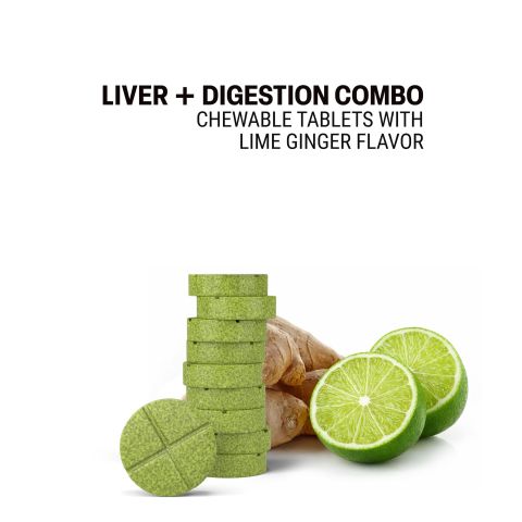 500mg Milk Thistle, Dandelion, Turmeric, Triphala, Ginger, Amla Tablets - Lime Ginger - Thumbnail 4