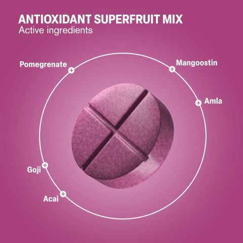 500mg Pomegranate, Mangosteen, Amla, Acai, Goji Tablets - Berry Pomegranate - Thumbnail 5