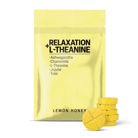 500mg Ashwagandha, Chamomile, L-Theanine, Jujube, Tulsi Tablets - Lemon Honey - Thumbnail 2