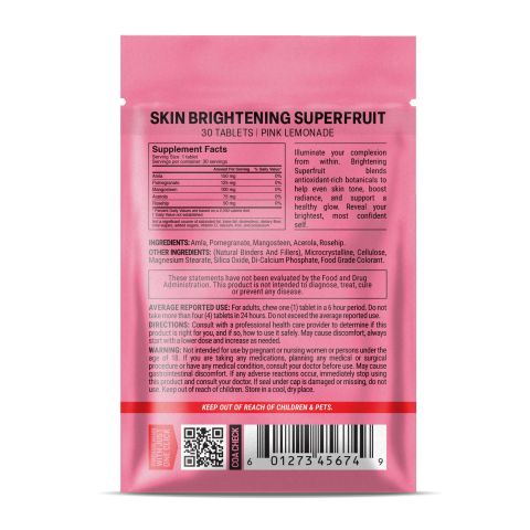 500mg Pomegratane, Mangosteen, Rosehip, Acerola, Amla Tablets - Pink Lemonade - Thumbnail 8