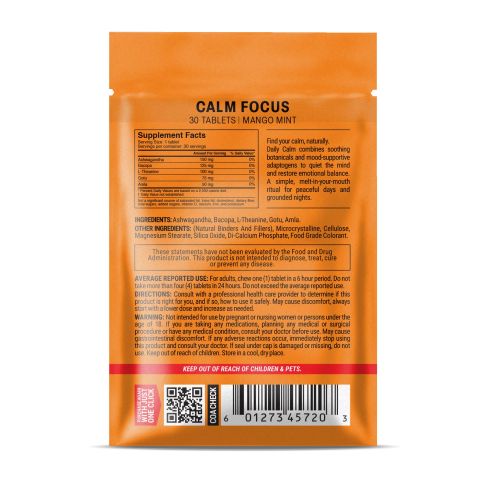 500mg Ashwagandha, L-Theanine, Bacopa, Amla, Gotu Tablets - Mango Mint - Thumbnail 8