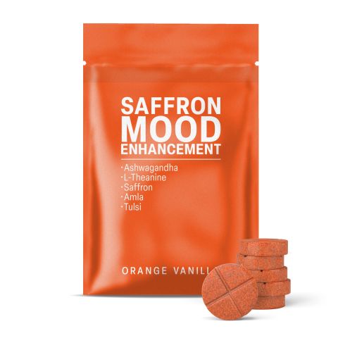 500mg Ashwagandha, L-Theanine, Saffron, Amla, Tulsi Tablets - Orange Vanilla - Thumbnail 2