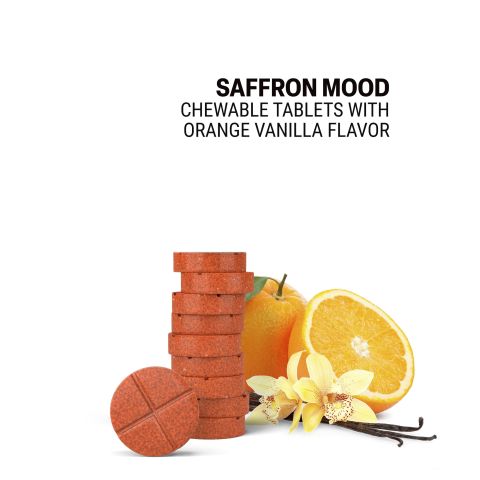 500mg Ashwagandha, L-Theanine, Saffron, Amla, Tulsi Tablets - Orange Vanilla - Thumbnail 4