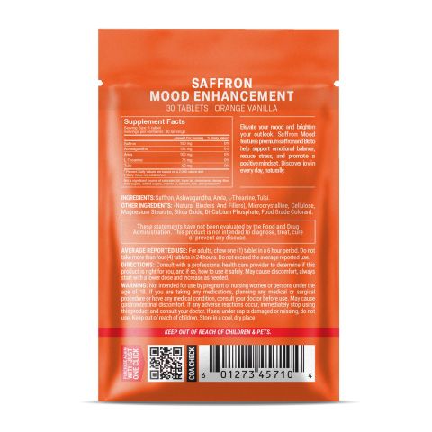 500mg Ashwagandha, L-Theanine, Saffron, Amla, Tulsi Tablets - Orange Vanilla - Thumbnail 8