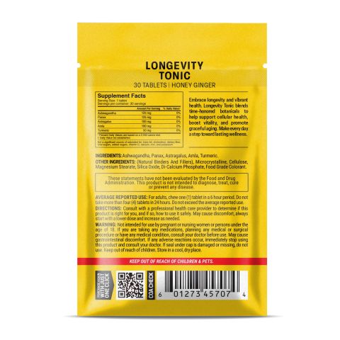 500mg Ashwagandha, Astragalus, Turmeric, Panax, Amla Tablets - Honey Ginger - Thumbnail 8