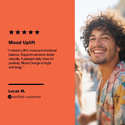 500mg Holy Basil, Turmeric, Rhodiola, Saffron, Amla Tablets - Blood Orange - Thumbnail 7