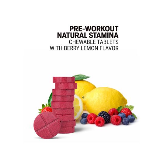 500mg Cordyceps, Green Tea, Rhodiola, Panax, Amla Tablets - Berry Lemon - Thumbnail 4