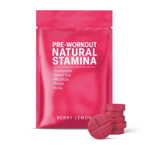 500mg Cordyceps, Green Tea, Rhodiola, Panax, Amla Tablets - Berry Lemon - Thumbnail 2