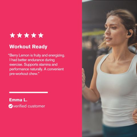 500mg Cordyceps, Green Tea, Rhodiola, Panax, Amla Tablets - Berry Lemon - Thumbnail 7