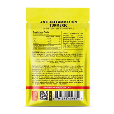 500mg Black Pepper, Boswellia, Turmeric, Ginger Tablets - Spiced Pineapple - Thumbnail 8