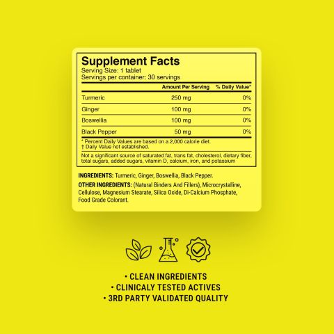 500mg Black Pepper, Boswellia, Turmeric, Ginger Tablets - Spiced Pineapple - Thumbnail 9