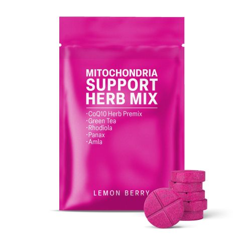 500mg CoQ10 Herb Mix, Green Tea, Rhodiola, Panax, Amla Tablets - Lemon Berry - Thumbnail 2