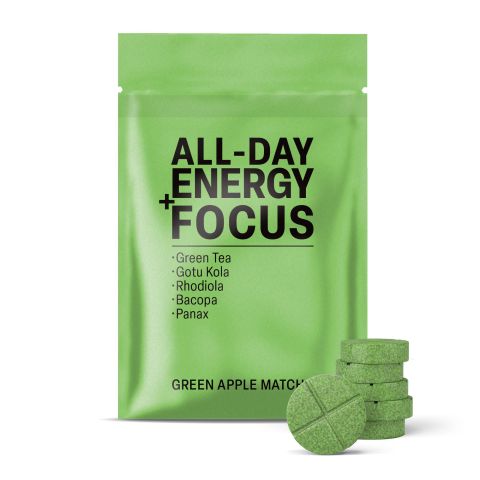 500mg Green Tea, Gotu Kola, Rhodiola, Bacopa, Panax Tablets - Green Apple Matcha - Thumbnail 2