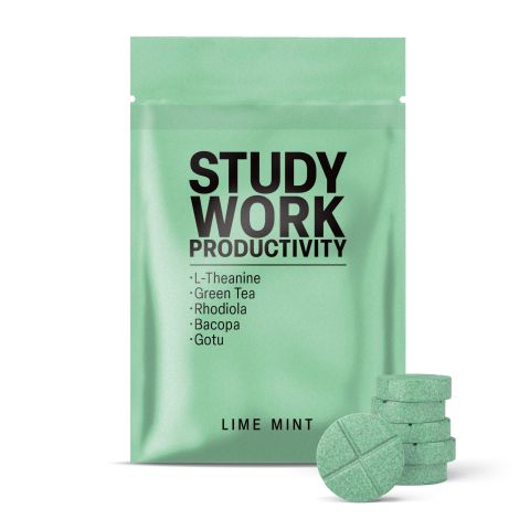 500mg L-Theanine, Green Tea, Rhodiola, Bacopa, Gotu Tablets - Lime Mint - Thumbnail 2